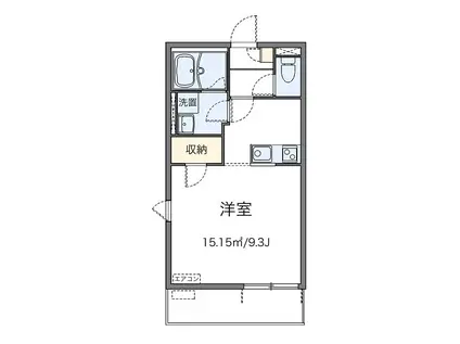 グリーンウッド(1K/2階)の間取り写真