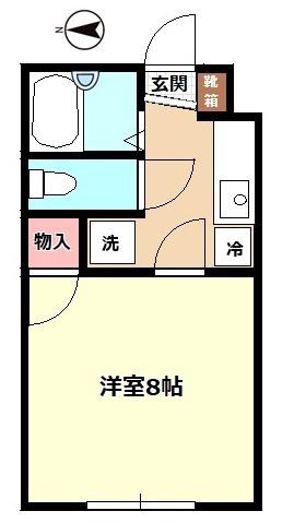 アルカディア総社(1K/1階)の間取り写真