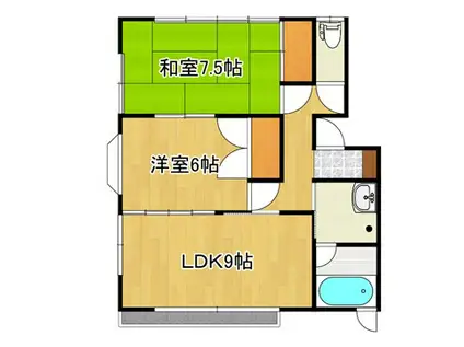 メゾネット藤(2DK/2階)の間取り写真