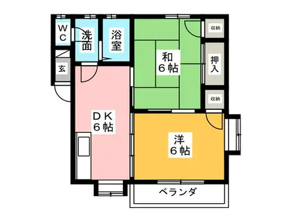 プリメーラさとう(2DK/2階)の間取り写真