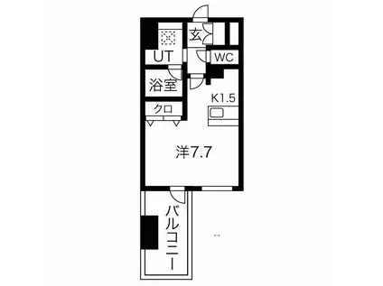 アドバンス名古屋モクシー(1K/2階)の間取り写真