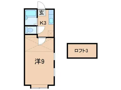 ベルトピア福島NO.8(1K/2階)の間取り写真