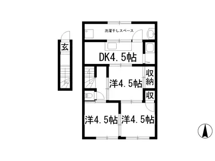荒石アパート(2DK/2階)の間取り写真