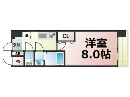 BADGE鶴橋(1K/11階)の間取り写真