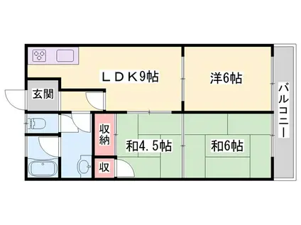 ハウス七福館(3LDK/2階)の間取り写真