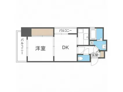 エステートモア・薬院倶楽部(2K/11階)の間取り写真