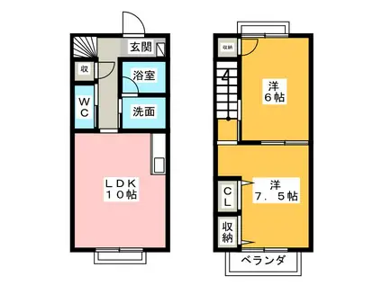 オーシャンブリーズ(2LDK/1階)の間取り写真