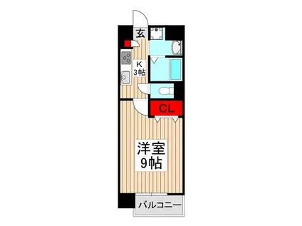 ヴァンテ ミサ(1K/2階)の間取り写真