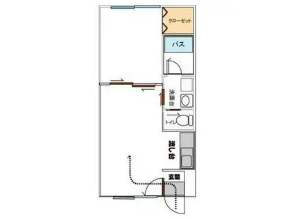 ピュアパレス的場III(1LDK/2階)の間取り写真