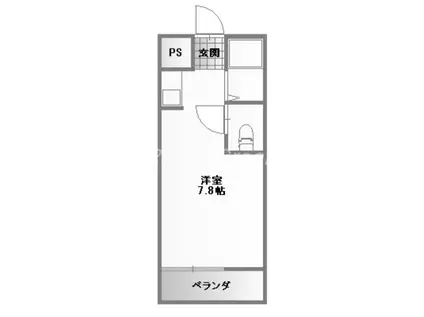 グリーンコート(1K/2階)の間取り写真