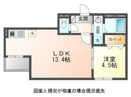 JACK CHUJOI(1LDK/1階)の間取り写真