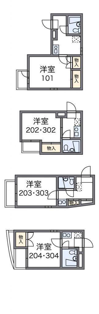 レオパレスRX早稲田第2(1K/3階)の間取り写真