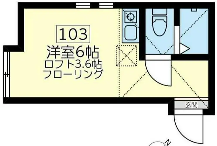 ユナイト鶴見アルカサル 1階階 間取り