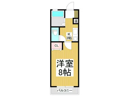 ライトハウス(1K/1階)の間取り写真