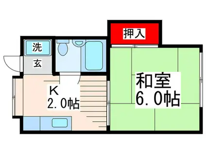 コーポタカ(1K/1階)の間取り写真