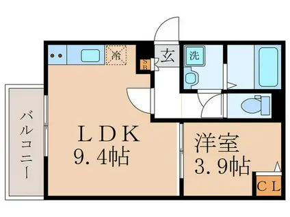 ブバルディア(1LDK/3階)の間取り写真