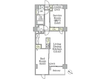 プライムガーデン赤塚(1SLDK/3階)の間取り写真