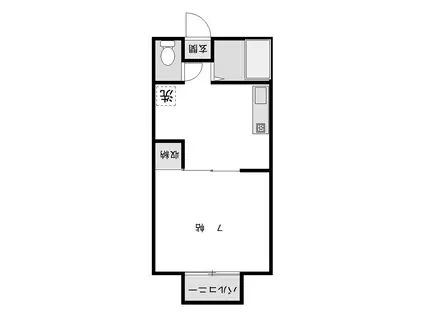 サンハイツ竹中I(ワンルーム/1階)の間取り写真