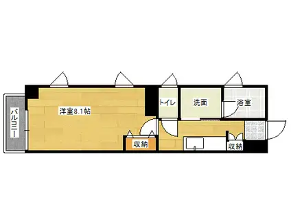 リフレスロイヤルシティII(1K/6階)の間取り写真