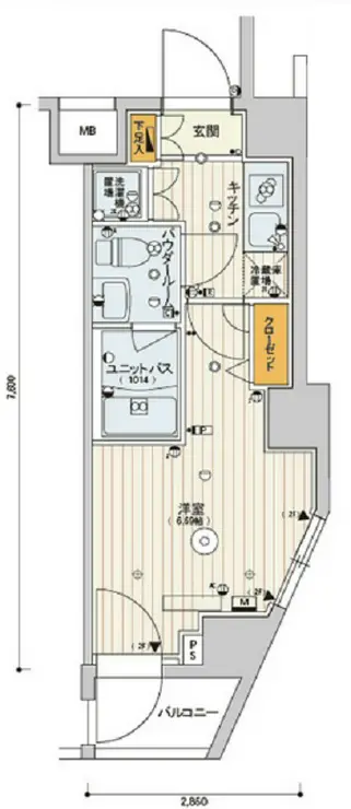 スカイコート品川パークサイドII 5階階 間取り
