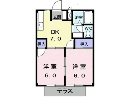 シー・ディレクション(2DK/1階)の間取り写真