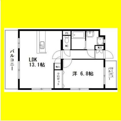グランストーク西島(1LDK/4階)の間取り写真