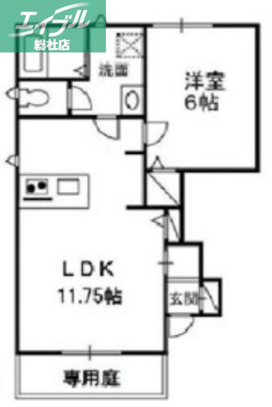 ベージョ・ビーダ B棟(1LDK/1階)の間取り写真