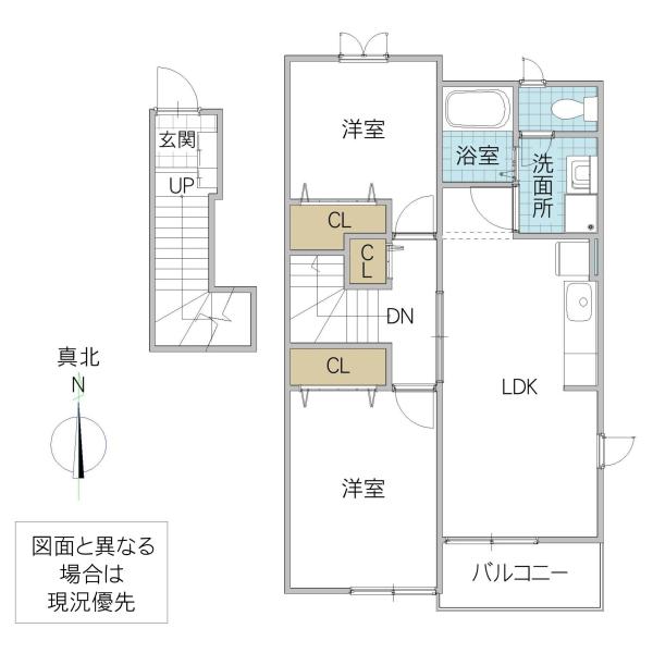 クレストール カーサ(2LDK/2階)の間取り写真