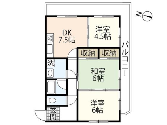 プログレス利松(3DK/3階)の間取り写真