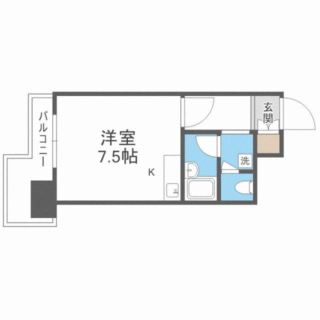 ノースビレッジ本江(ワンルーム/7階)の間取り写真