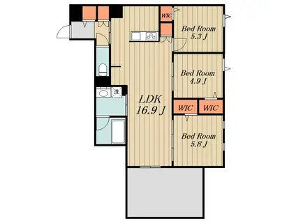 レガリア(3LDK/5階)の間取り写真