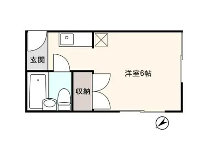 グリーンポムズA(ワンルーム/2階)の間取り写真