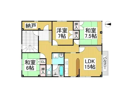 佐久中央ビル(3LDK/3階)の間取り写真