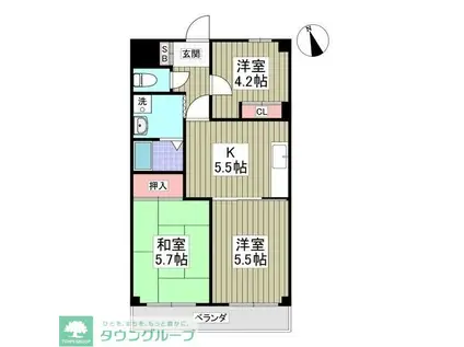 ホワイトパレス大宮(3K/2階)の間取り写真