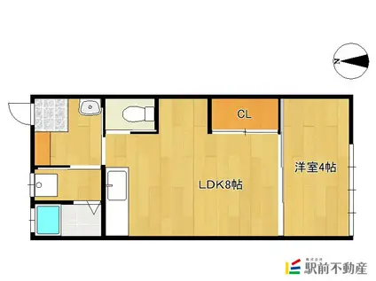 さくらアパート(1LDK/2階)の間取り写真