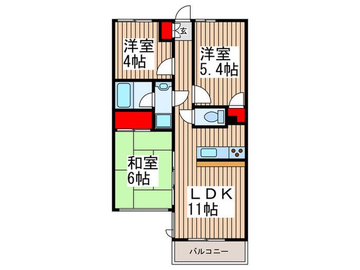 ダイアパレス志木(3LDK/2階)の間取り写真