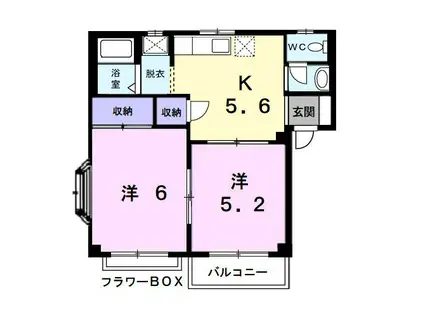 イマージュI(2K/1階)の間取り写真