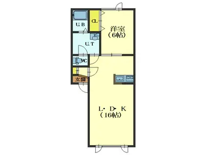 メゾンオフェリアI(1LDK/2階)の間取り写真