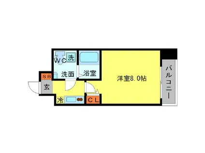 SERENITE北浜(1K/9階)の間取り写真