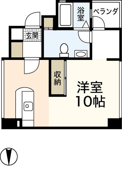 レガシービル(ワンルーム/8階)の間取り写真