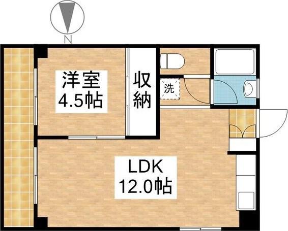 タマキビル(1LDK/2階)の間取り写真