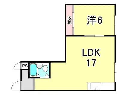 イスズハイツベル苦楽園P-1(1LDK/1階)の間取り写真
