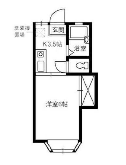 アルパーク21(1K/2階)の間取り写真