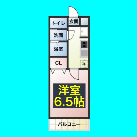 パインテール千成(1K/1階)の間取り写真