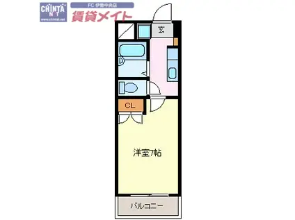 ワールドパレス(1K/3階)の間取り写真