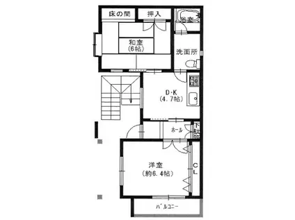 グリーンハイツ鷹合(2DK/1階)の間取り写真
