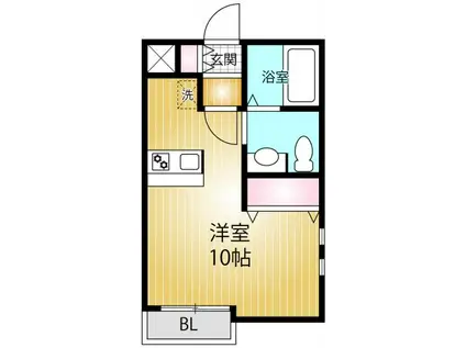 ドムスソラリス(1K/2階)の間取り写真