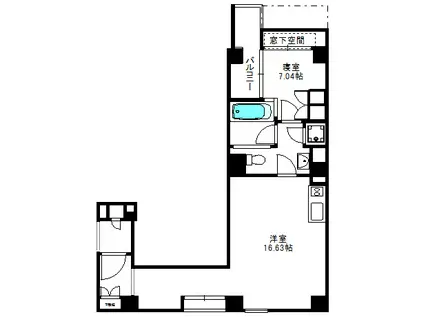 ツイン森下(1LDK/4階)の間取り写真