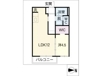 タウニー英(1LDK/1階)の間取り写真