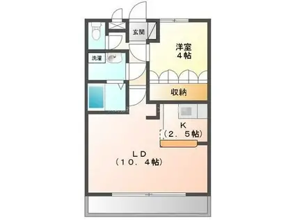 クレシア(1LDK/2階)の間取り写真